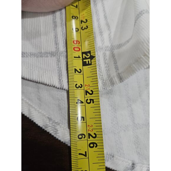 NWT Chico's White Plaid Corduroy Shirt Button Down Size 2 Medium M Women's - Picture 8 of 9